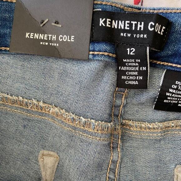 Kenneth‎ Cole sz 12 blue distressed denim jeans NWT - Picture 9 of 11